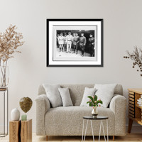 Historic Framed Print, Pershing at his arrival at the Paris railroad station,  17-7/8" x 21-7/8"