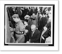 Historic Framed Print, Long Beach (Calif.) evacuation . military police assist evacuees.Long Beach Press-Telegram photo.,  17-7/8" x 21-7/8"