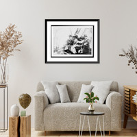Historic Framed Print, [Harris Charles Fahnestock seated in carriage next to woman in plumed hat (possibly his wife) with another couple at the back of the carriage] - 2,  17-7/8" x 21-7/8"