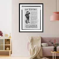 Historic Framed Print, The Battle of San Juan Hill [by] Richard Harding Davis. October Scribner's.Christy.,  17-7/8" x 21-7/8"