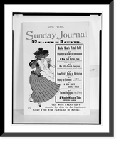 Historic Framed Print, New York Sunday Journal. 32 pages for 3 cents. Uncle Sam's fatal folly..Brill.,  17-7/8" x 21-7/8"