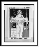 Historic Framed Print, New York Sunday Journal. Sunday March 22. The wickedest city in the world.Brill.,  17-7/8" x 21-7/8"