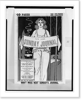 Historic Framed Print, New York Sunday Journal. Sunday March 22. The wickedest city in the world.Brill.,  17-7/8" x 21-7/8"