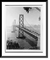 Historic Framed Print, San Francisco-Oakland Bay Bridge from Goat Island (Yerba Buena),  17-7/8" x 21-7/8"