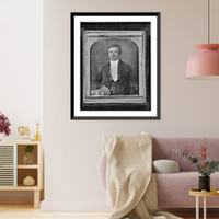 Historic Framed Print, [Nathaniel Green, half-length portrait, facing front, seated with arm on table with tablecloth],  17-7/8" x 21-7/8"