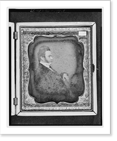Historic Framed Print, [Unidentified man, possibly David Roberts, three-quarter length portrait, profile],  17-7/8" x 21-7/8"