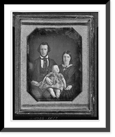 Historic Framed Print, [Adams family portrait, with man, woman, and baby girl],  17-7/8" x 21-7/8"