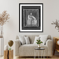 Historic Framed Print, [Occupational portrait of a cooper, three-quarter length, with barrel and tools],  17-7/8" x 21-7/8"