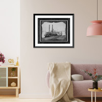 Historic Framed Print, [Ben Campbell, steamship at landing],  17-7/8" x 21-7/8"