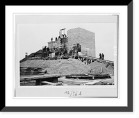 Historic Framed Print, Mehrst&ouml;ckiger Leitstand f&uuml;r Batterie-Anlage am Strand, im Bau - 2,  17-7/8" x 21-7/8"