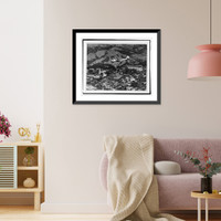 Historic Framed Print, China Clipper" over University of California campus",  17-7/8" x 21-7/8"