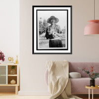 Historic Framed Print, [Smiling woman, three-quarter-length portrait of unidentified person standing outdoors] - 2,  17-7/8" x 21-7/8"