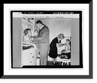Historic Framed Print, Doctor examining children in trailer clinic. FSA (Farm Security Administration) mobile camp, Klamath County, Oregon. See general caption 62 - 2,  17-7/8" x 21-7/8"