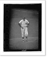 Historic Framed Print, [New York Yankees baseball player in the 1956 World Series game standing, full-length, facing slightly left].Newman.,  17-7/8" x 21-7/8"