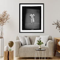 Historic Framed Print, [New York Yankees baseball player in the 1956 World Series game standing, full-length, facing slightly left].Newman.,  17-7/8" x 21-7/8"