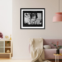 Historic Framed Print, [Two girls walking arm in arm during religious procession in Ibiza],  17-7/8" x 21-7/8"