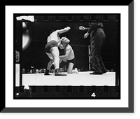 Historic Framed Print, [Gorgeous George and another wrestler during a wrestling match],  17-7/8" x 21-7/8"