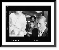 Historic Framed Print, [Mickey Mantle signing autographs at his Dallas, Texas, restaurant].Thomas R. Koeniges.,  17-7/8" x 21-7/8"