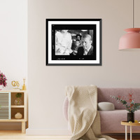 Historic Framed Print, [Mickey Mantle signing autographs at his Dallas, Texas, restaurant].Thomas R. Koeniges.,  17-7/8" x 21-7/8"