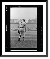 Historic Framed Print, [Rear view of Mickey Mantle, of the New York Yankees, walking on field during a game].Thomas R. Koeniges.,  17-7/8" x 21-7/8"