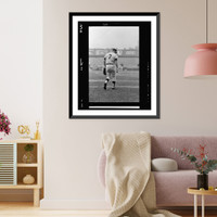 Historic Framed Print, [Rear view of Mickey Mantle, of the New York Yankees, walking on field during a game].Thomas R. Koeniges.,  17-7/8" x 21-7/8"