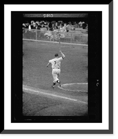 Historic Framed Print, [Rear view of New York Yankee baseball player Mickey Mantle with bat swung up in air].Marvin E. Newman.,  17-7/8" x 21-7/8"