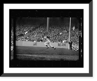 Historic Framed Print, [Mickey Mantle, of the New York Yankees, running between bases during the 1956 World Series].Marvin E. Newman.,  17-7/8" x 21-7/8"