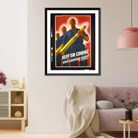 Historic Framed Print, Keep 'em coming and coming right!.Weimer Pursell.,  17-7/8" x 21-7/8"