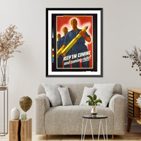 Historic Framed Print, Keep 'em coming and coming right!.Weimer Pursell.,  17-7/8" x 21-7/8"
