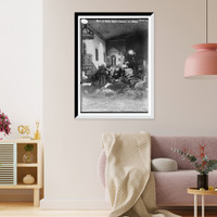 Historic Framed Print, Poor in North France Sleeping in Church,  17-7/8" x 21-7/8"