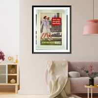 Historic Framed Print, Don't miss your great opportunity. The Navy needs you in the WAVES.John Falter USNR.,  17-7/8" x 21-7/8"