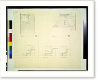 Historic Framed Print, Plan of seating area, Case Study House 8 ; plan of seating area, Case Study House 9 - 2,  17-7/8" x 21-7/8"
