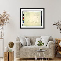 Historic Framed Print, Plan of seating area, Case Study House 8 ; plan of seating area, Case Study House 9 - 2,  17-7/8" x 21-7/8"