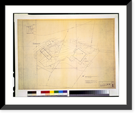 Historic Framed Print, Plot plan, Case Study House No. 8 & 9.Charles Eames & Eero Saarinen, Associate Architects, Bloomfield Hills, Michigan. - 2,  17-7/8" x 21-7/8"