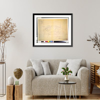 Historic Framed Print, Plot plan, Case Study House No. 8 & 9.Charles Eames & Eero Saarinen, Associate Architects, Bloomfield Hills, Michigan. - 2,  17-7/8" x 21-7/8"