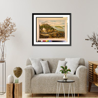 Historic Framed Print, Siege of Vicksburg. 13, 15, & 17 Corps, Commanded by Gen. U.S. Grant, assisted by the Navy under Admiral Porter. Surrender, July 4, 1863 - 2,  17-7/8" x 21-7/8"