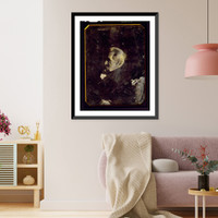 Historic Framed Print, [Andrew Jackson, head-and-shoulders portrait, nearly in profile to left, leaning against pillow of which ticking appears in lower left corner] - 4,  17-7/8" x 21-7/8"