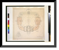 Historic Framed Print, [Alterations to the Executive Mansion, for Mrs. Benjamin Harrison, Pennsylvania Avenue, N.W., Washington, D.C. Site plan, with suggestions].F.D. Owen, Arch't., Washington, D.C. - 2,  17-7/8" x 21-7/8"