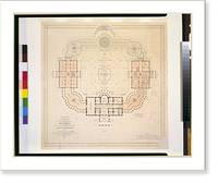 Historic Framed Print, [Alterations to the Executive Mansion, for Mrs. Benjamin Harrison, Pennsylvania Avenue, N.W., Washington, D.C. Site plan, with suggestions].F.D. Owen, Arch't., Washington, D.C. - 2,  17-7/8" x 21-7/8"