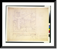 Historic Framed Print, Architectural drawing for a house for Samuel and Harriet Freeman, 1962 Glencoe Way, Los Angeles, California - 2,  17-7/8" x 21-7/8"