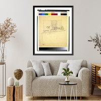 Historic Framed Print, [House for Mrs. Charles P. Lowes, Eagle Rock, Los Angeles, California. Exterior, worm's-eye view] - 2,  17-7/8" x 21-7/8"