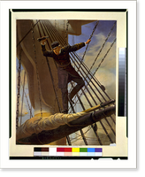 Historic Framed Print, Lashed to the shrouds. Farragut passing the forts at Mobile, in his flagship Hartford.Prangs chromo ; after Theodore Kaufman. - 2,  17-7/8" x 21-7/8"