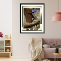 Historic Framed Print, Lashed to the shrouds. Farragut passing the forts at Mobile, in his flagship Hartford.Prangs chromo ; after Theodore Kaufman. - 2,  17-7/8" x 21-7/8"