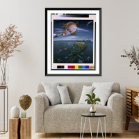 Historic Framed Print, [Prof. William Beebe and Professor Piccard].Covarrubias.,  17-7/8" x 21-7/8"