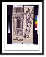 Historic Framed Print, [United States Capitol (Washington, D.C.). Dome details. Second story. Elevation, section, and plans. Rendering.].Tho. U. Walter, architect, Washington, D.C.,  17-7/8" x 21-7/8"