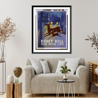 Historic Framed Print, Don't kill our wild life - 2,  17-7/8" x 21-7/8"