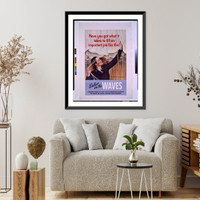Historic Framed Print, Have you got what it takes to fill an important job like this? Enlist in the Waves,  17-7/8" x 21-7/8"