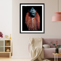Historic Framed Print, [Wooden mask, from the Ibibio tribe, Niger River Delta, Calabar Province, said to represent a spirit from the underworld],  17-7/8" x 21-7/8"