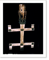 Historic Framed Print, [Wooden mask, from the Dogon tribe, Western Sudan, symbolically representing a bird spirit (Kanaga) used in ceremonies commemorating the dead],  17-7/8" x 21-7/8"