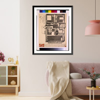 Historic Framed Print, [System of prefabricated houses (American System-Built Houses") for the Richards Company Proprietors,  Milwaukee. American Model A4,  ground floor]",  17-7/8" x 21-7/8"